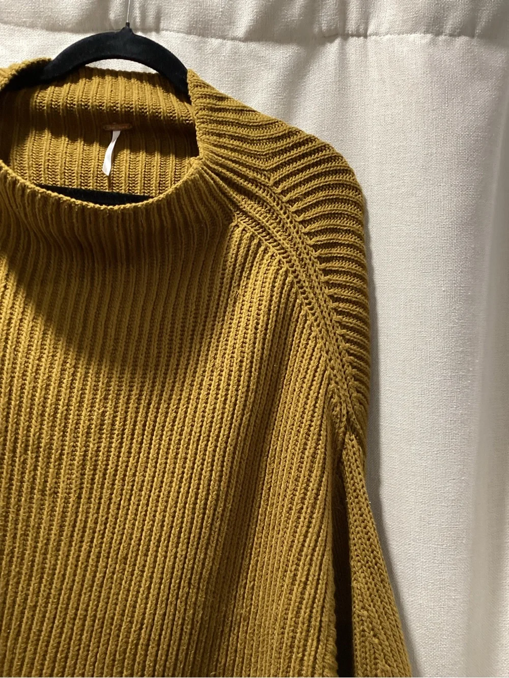Free People Chunky Knit Sweater | Mustard Gold | Size Small